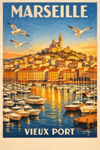 Réalisation affiche voyage Marseille
